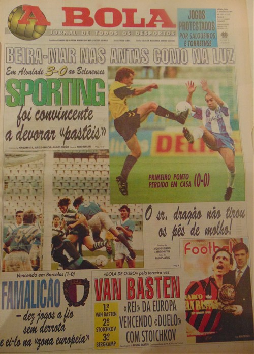 Sporting, Bandeirinha, Famalicão e ...Van Basten - Ver mais