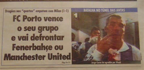 Jorge Costa leva cabeçada de George Weah
